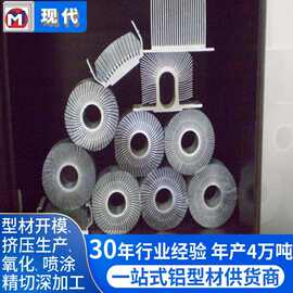 佛山厂家加工铝合金工业铝型材开模定制太阳花高倍齿散热器铝型材