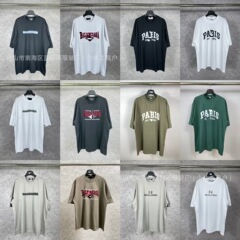 正確バージョンクロスボーダーSS25潮牌パリ経典モデルB家アルファベットプリントゆるい男女カップル半袖tシャツ