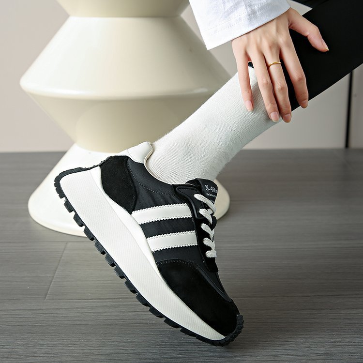 Forrest Gump Shoes Women's New Thick Sole Shoes Popular Women's Leather Heightening Retro Maillard Sports Women's Shoes_voghion.com