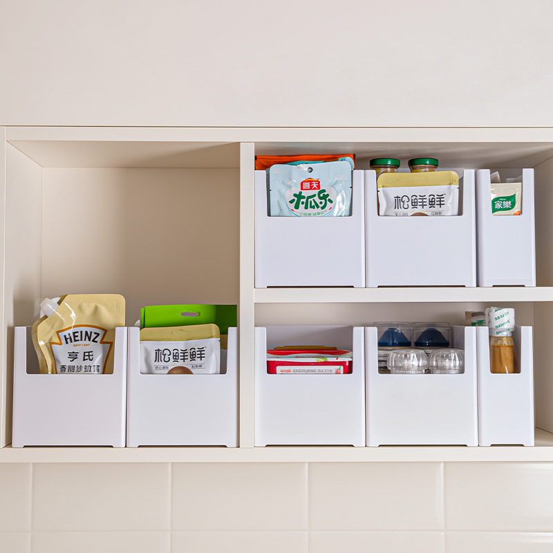 Caja de almacenamiento del armario japonés en forma de U delantera Cesta de almacenamiento clasificada en ángulo recto diseño lado a lado ahorra espacio