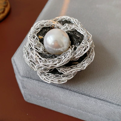 Yaxa sancaqları | High-End Suit Pin, Fashionable Versatile - 76-brooch-black-flower