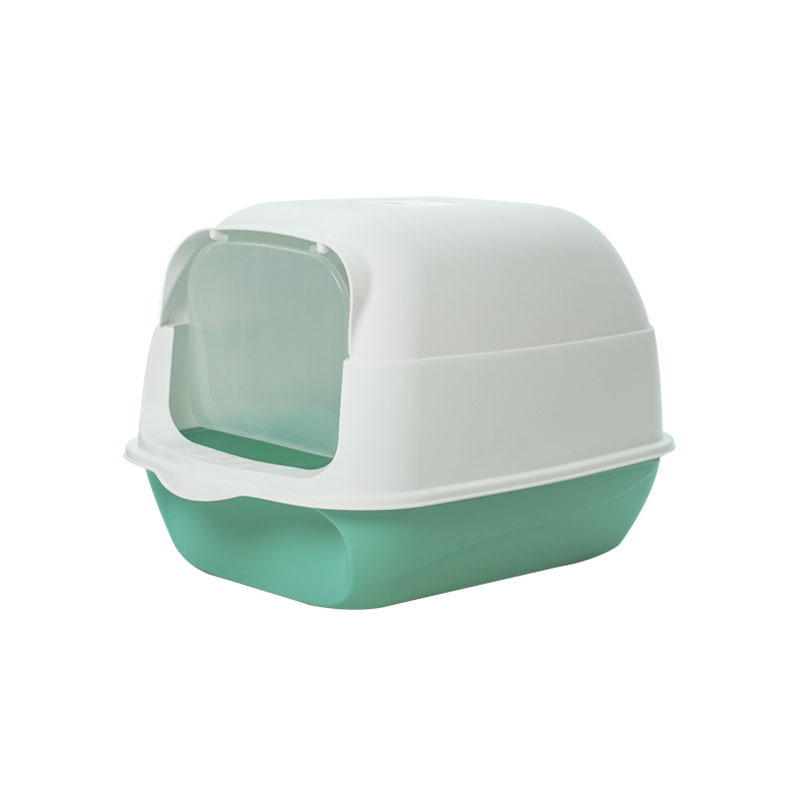 Explosiones transfronterizas de arena para gatos totalmente cerrados inodoro para gatos supergranos anti-derramamiento de doble propósito fabricantes de heces para gatos al por mayor