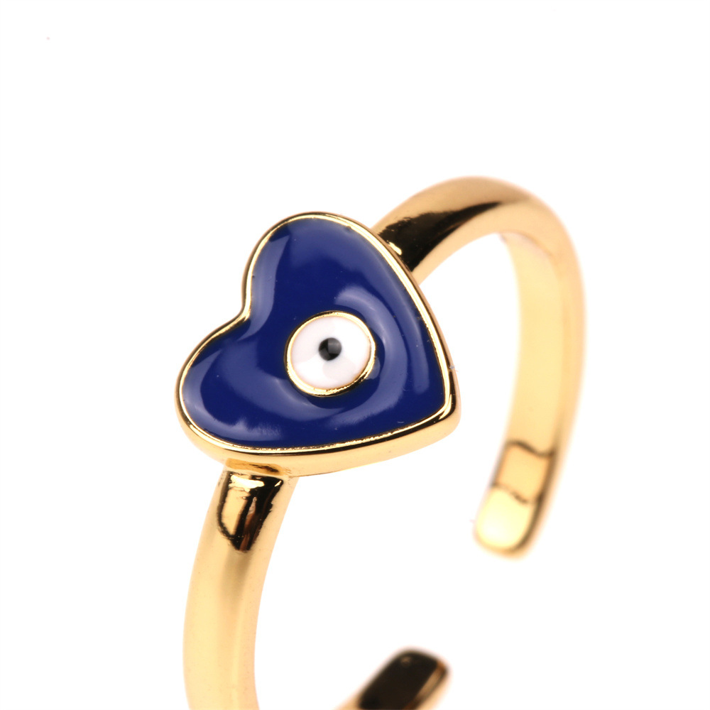 Grenz Überschreiten Der Neuer Schmuck Devil's Eye Kupfer Tropfen Öl Damen Ring Europäische Und Amerikanische Internet-promi-hipster Fashion Love Ring display picture 12