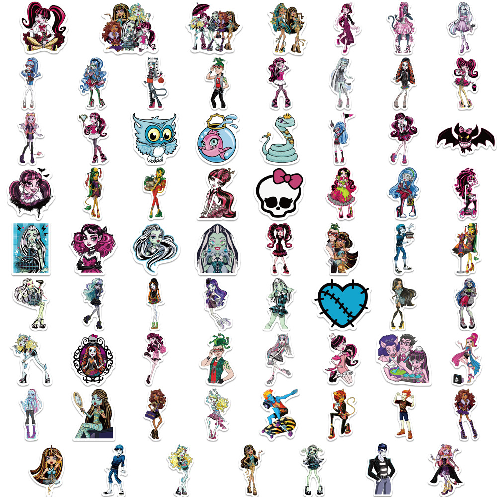 70 American TV series Monster High School de dibujos animados de graffiti pegatinas equipaje scooter taza de agua ordenador teléfono móvil pegatinas decorativas