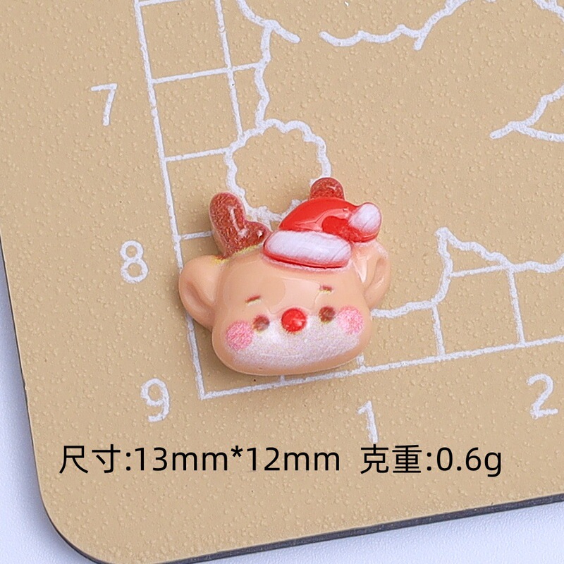 迷你圣诞节雪人卡通diy饰品配件奶油胶树脂小配件发夹美甲材料包|undefined