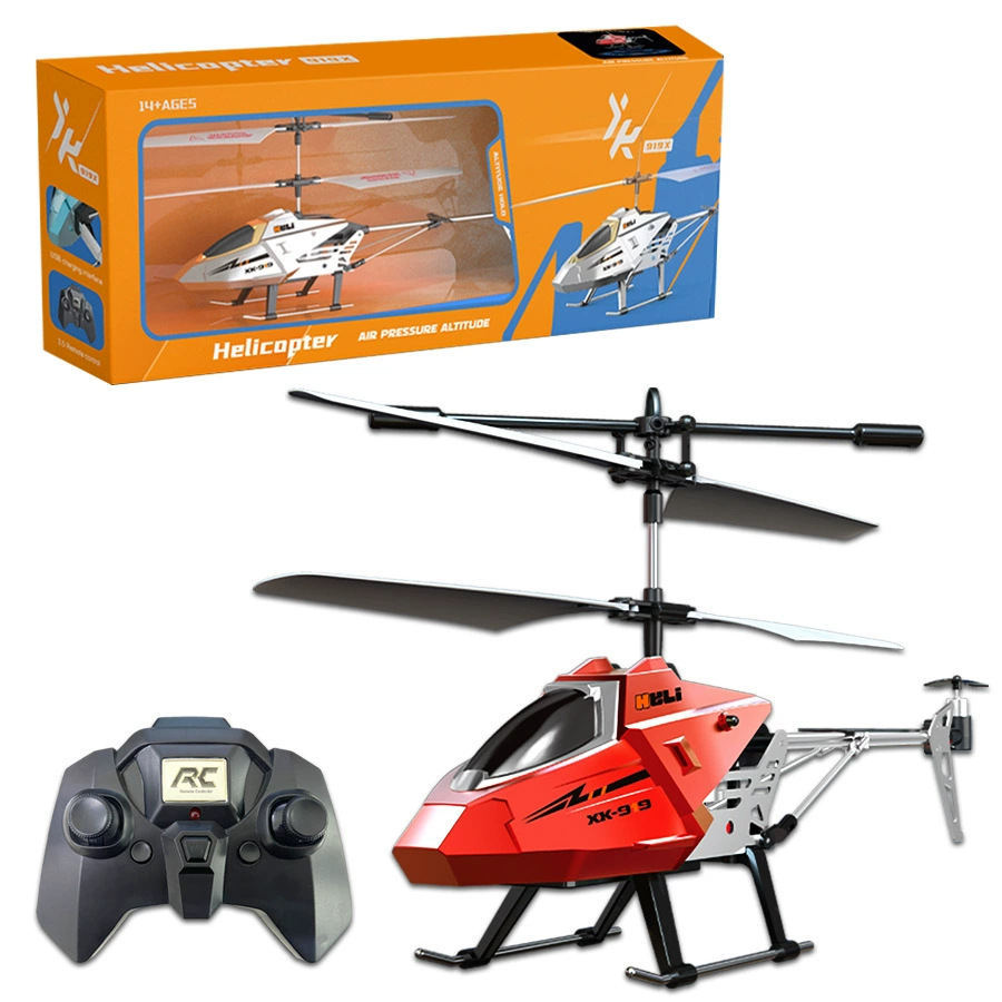 3.5-channel alloy remote control helicopter, fixed height, red [english window small package]