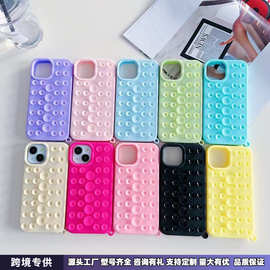 跨境南美苹果16Promax吸盘17硅胶iPhone15plus多功能14软胶手机壳