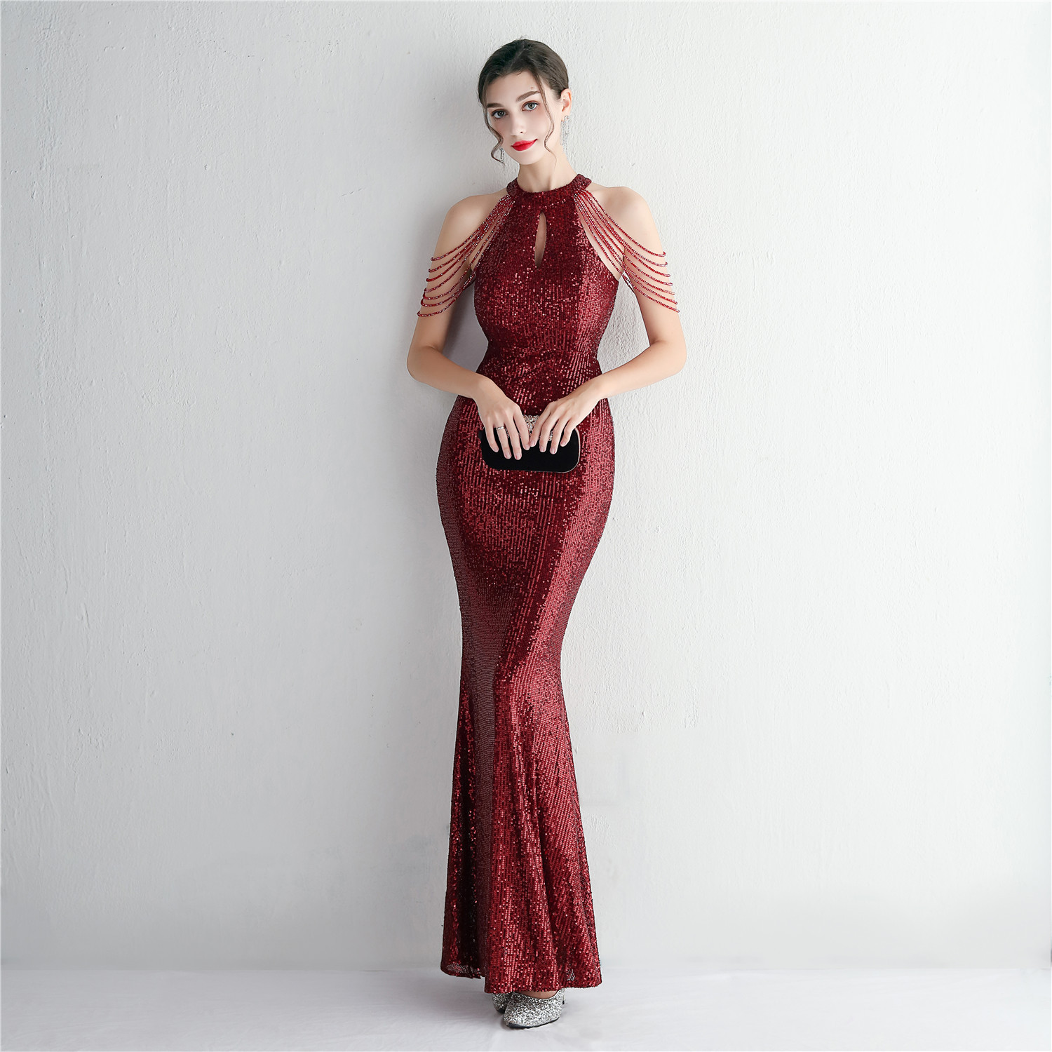 D9362 1630K VÁY ĐẦM LIỀN THÂN DỰ TIỆC NỮ YIEOUBA DÁNG ÔM BODY GỢI CẢM SEXY KIỂU ĐUÔI CÁ THỜI TRANG NỮ G05 SẢN PHẨM MỚI