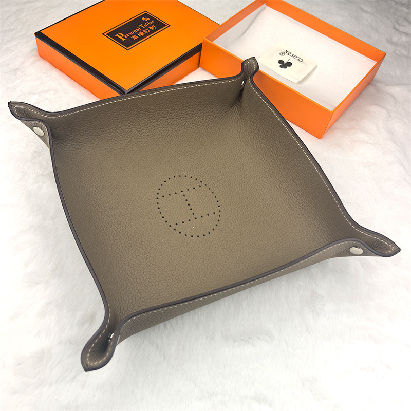 Hermes H Logo Change Tray Togo Leather Etoupe