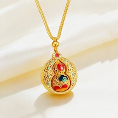 中国風ひょうたん合金キーホルダー、福禄飾りキーチェーン、高級感のある金属ペンダント、ギフトペンダント工場