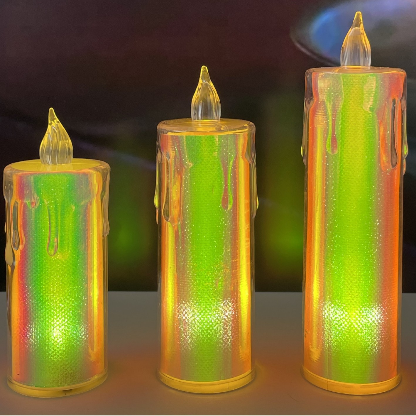 Vela Electrónica LED de Cristal Plástico para Navidad y Fiestas