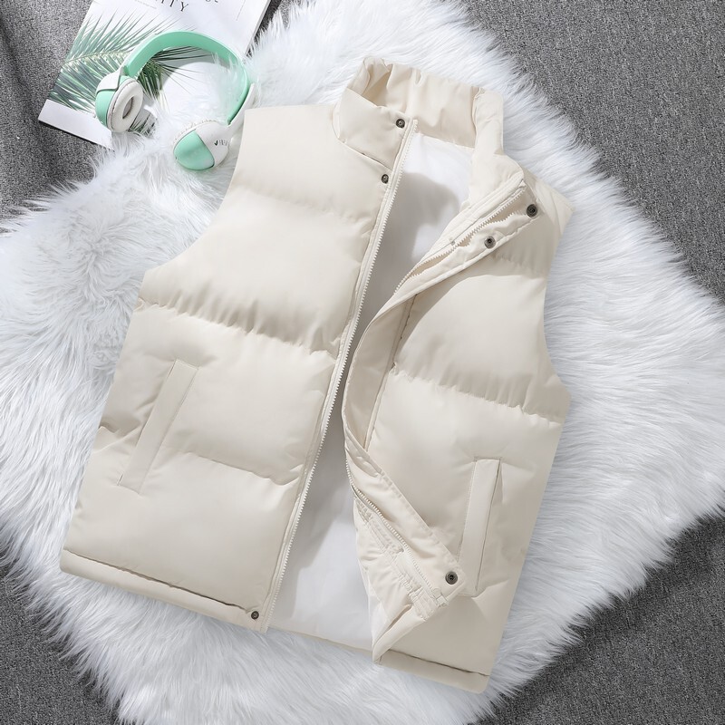 Vest Men's Autumn 2023 New down Cotton Vest Warm Waistcoat Spring and Autumn Outerwear Trendy Vest Jacket