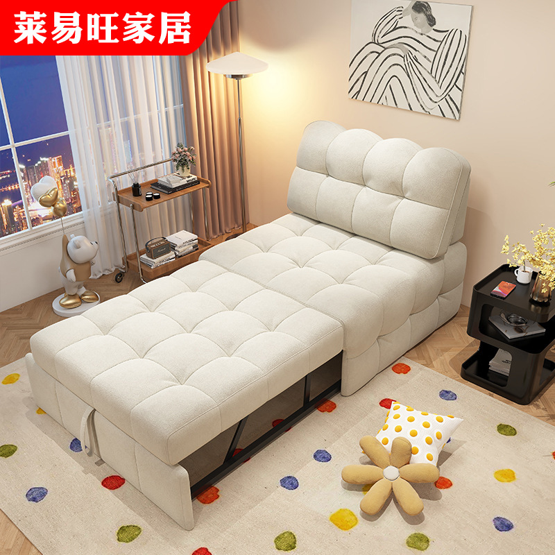 Foreign Trade Cream Style Velvet Single Sofa Bed Foldable Dual-Purpose Tofu Square Puff Lazy Retractable Bed