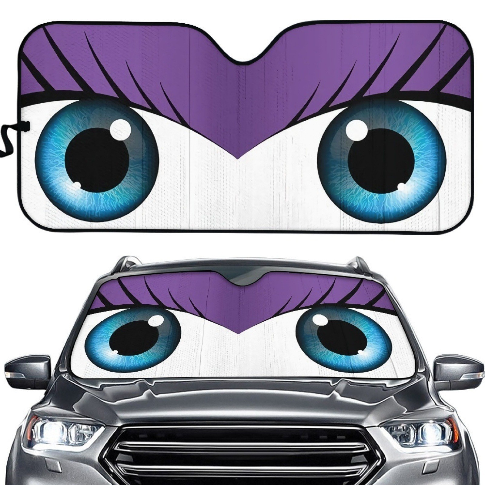 Car sun shield coated silver cloth sun visor evil eye cartoon sunshade a variety of cross-border heat insulation pad a generation of hair