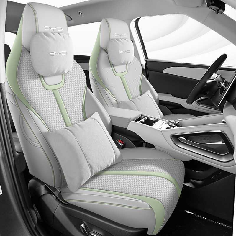 Yuan UP Car, BYD Modelə uyğun (Original) oturacaq örtükləri - gray-green-maybach-luxury-edition-note-car-model-year-rear-row-half-cover