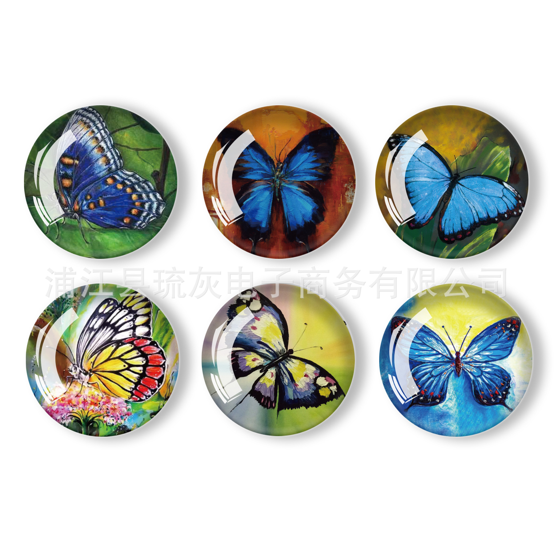 DIY acuarela pintura al óleo serie de la mariposa cristal refrigerador magnético pegatina pizarra pegatina decoración del hogar regalo de la empresa