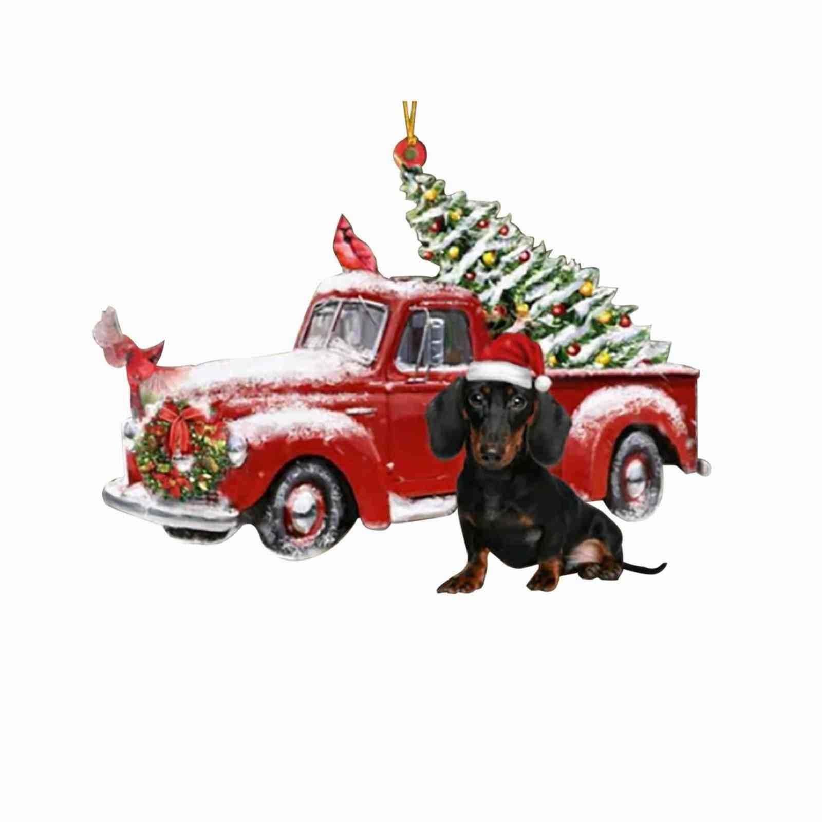2023 árbol de Navidad colgante lindo cachorro resina acrílico perro colgante Año Nuevo fiesta decoraciones