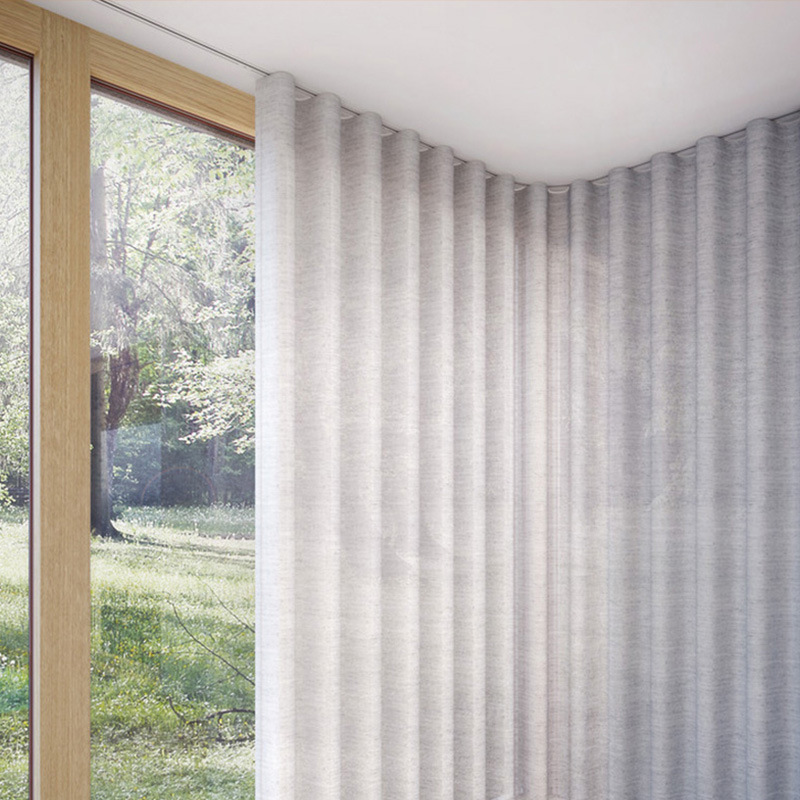 Internal embedded sliding track, concealed ceiling-mounted curtain rod, freely bendable U-shaped L-shaped silent curtain track