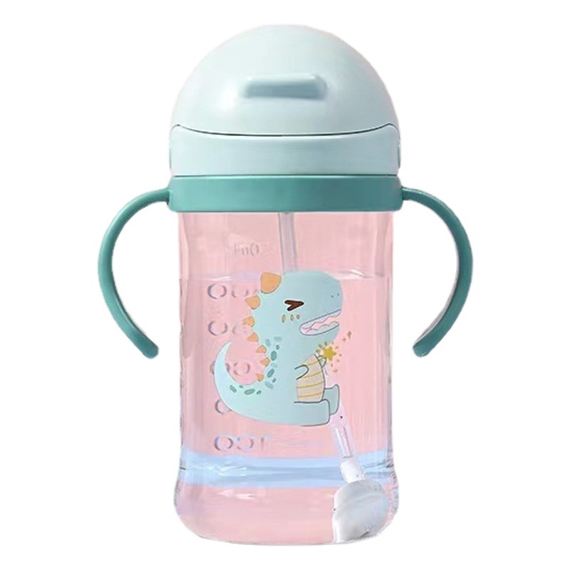 Fábrica al por mayor de canicas de paja taza de agua bebé beber taza de plástico jardín de infantes niños con mango bebé taza de beber