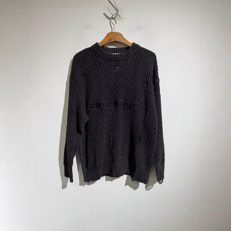 French-Style Tops, New Chic Hollow-Out Knitwear, Sweatshirt Set, Round Neck, Long-Sleeved Loose Sweater French-Style Tops, New Chic Hollow-Out Knitwear, Sweatshirt Set, Round Neck, Long-Sleeved Loose Sweater