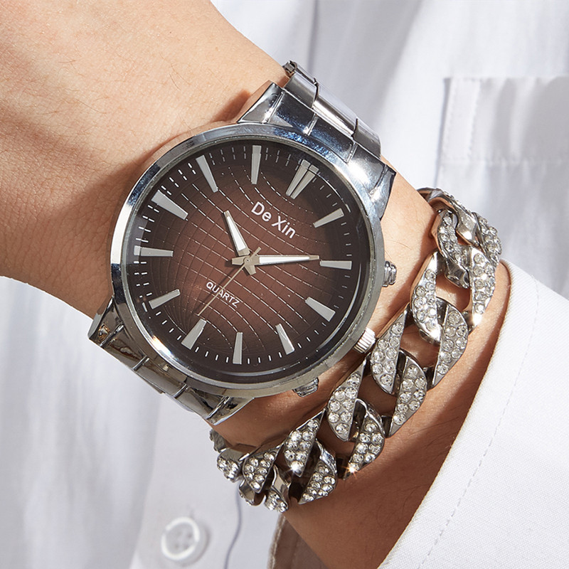 Venta directa de fábrica reloj de hombre reloj de regalo al por mayor reloj de moda simple correa de acero reloj de cuarzo para hombre