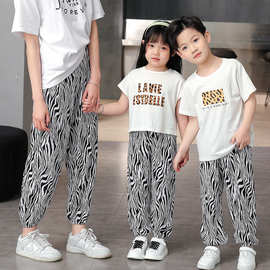 灯笼裤儿童男童夏季防蚊裤女童绵绸薄款韩版灯笼裤亲子女款垮裤潮