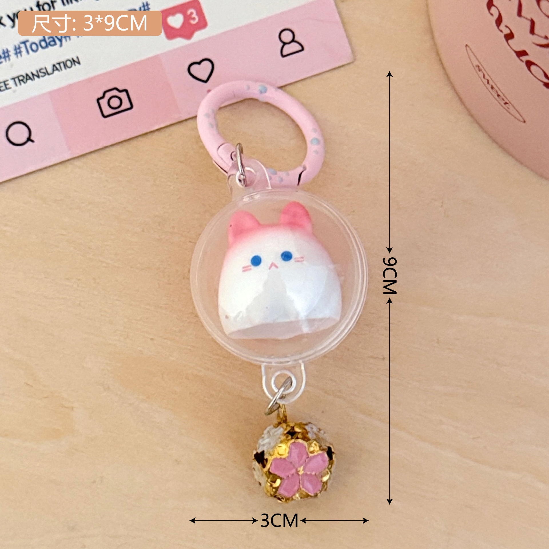 1 # Colgante de gatito color rosa