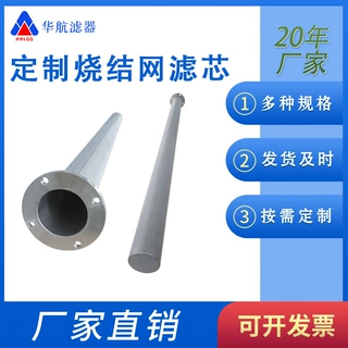 定制DN法兰接口烧结网滤芯  304烧结滤筒 真空泵呼吸器滤筒