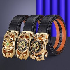 人気のメンズベルト、本革、高級ドラゴンベルト、自動バックル、本革、トレンディなビジネス、万能パンツベルト、メンズ