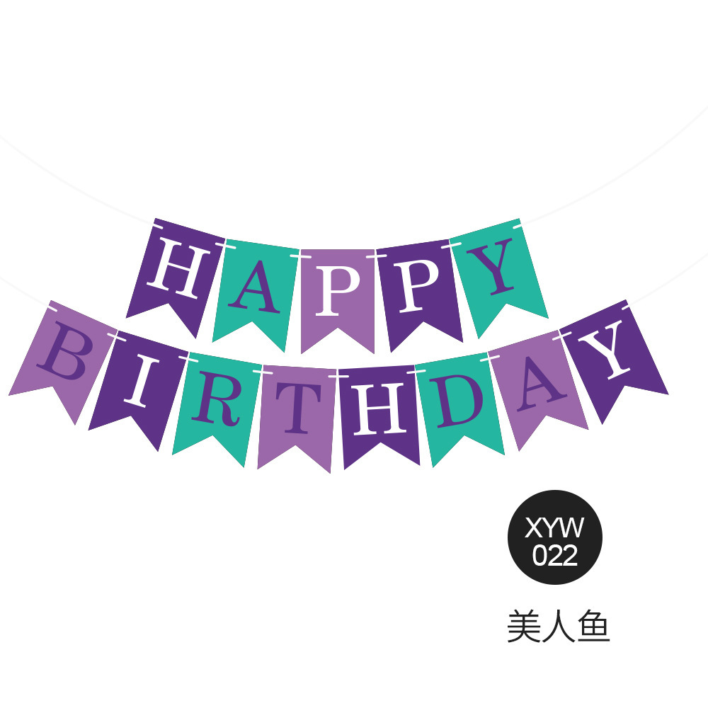 Feliz cumpleaños pequeña bandera de cola de golondrina niños letras felices cumpleaños bandera de cola de pescado artículos de decoración de fiesta