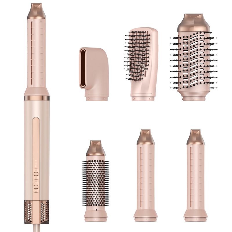 国境を越えた売れ筋の6-in-1ヘアアイロン、ストレートヘアコーム、多機能家庭用ポータブル熱風コーム、電動高速ブロワー|undefined