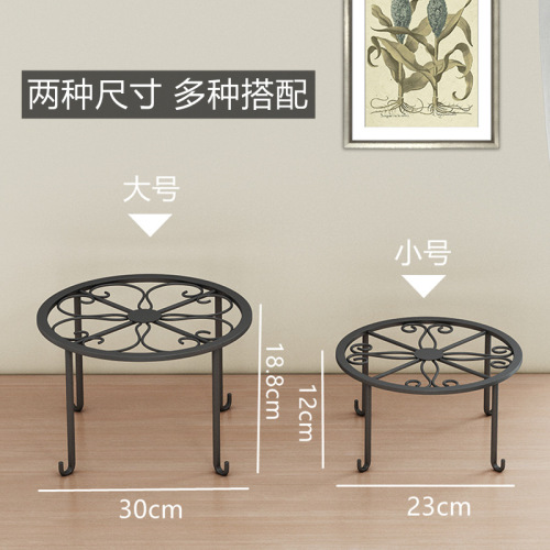 European floor-standing single-layer wrought iron low flower shelf balcony living room flower pot shelf simple outdoor pothos flower shelf