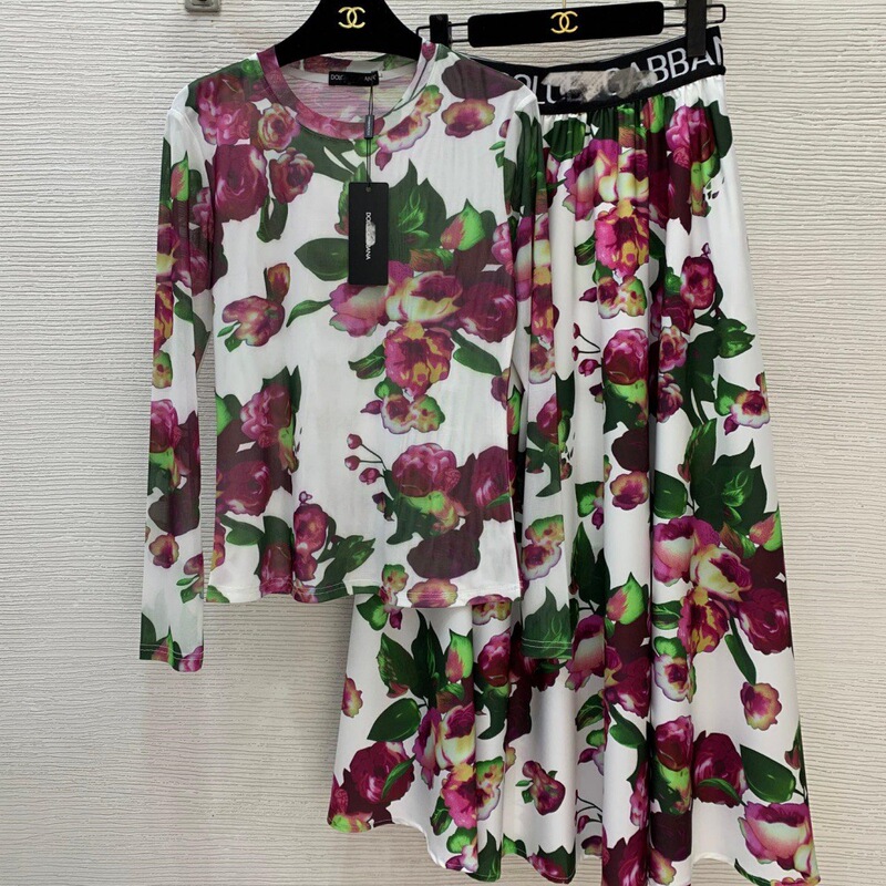 Women's New Spring and Summer Floral Long-Sleeved Printed Suit