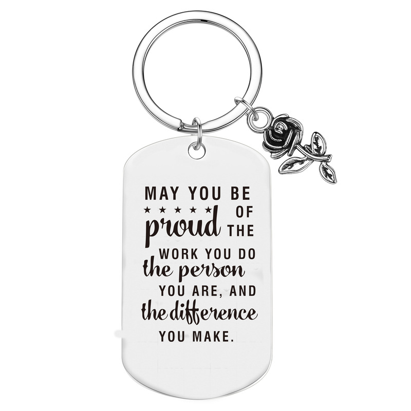 1Pcs Good Luck to You May You Be of the European and American Popular Laser-Engraved Stainless Steel Keychain 1Pcs Good Luck to You May You Be of the European and American Popular Laser-Engraved Stainless Steel Keychain