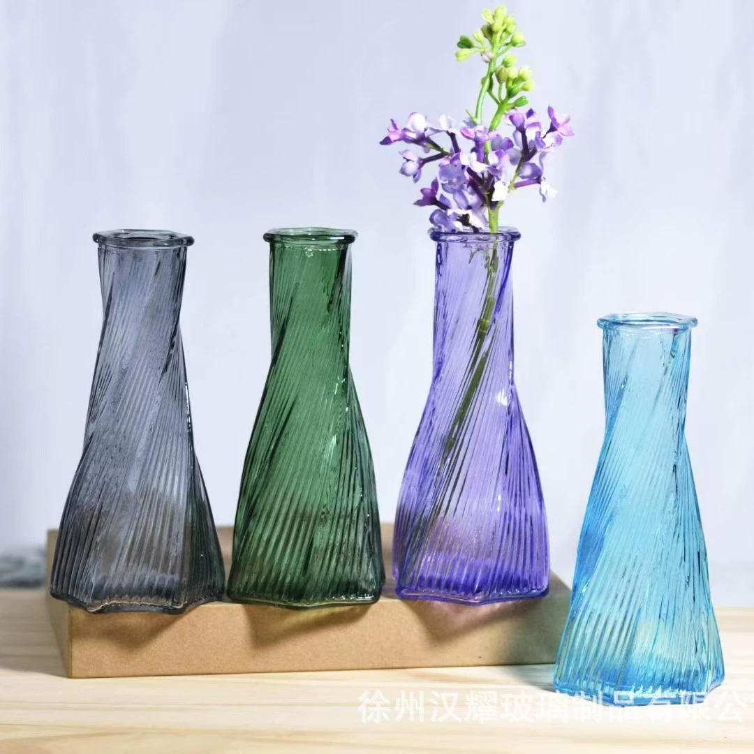 Легкая экстравагантная сетка красная прозрачная стеклянная маленькая ваза для украшения гостиной цветочная композиция ins стиль расширенный минималистский тюльпан воды