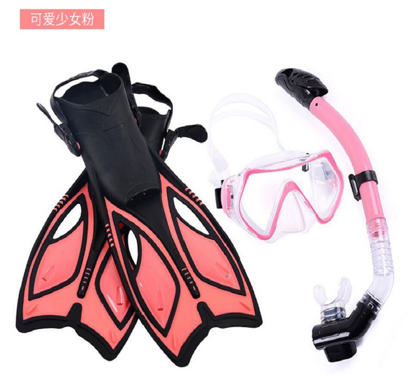 Snorkeling Equipment Snorkeling Sanbao Set Full Dry Snorkeling Tube Silicone Myopia Anti-fog Diving Goggles Shallow Flippers