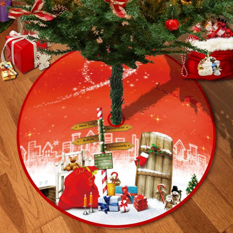 越境で人気のクリスマスツリー用スカート、写真やサンプルでカスタムメイド可能、クリスマスツリーの下にプレゼントを置くための敷物|undefined