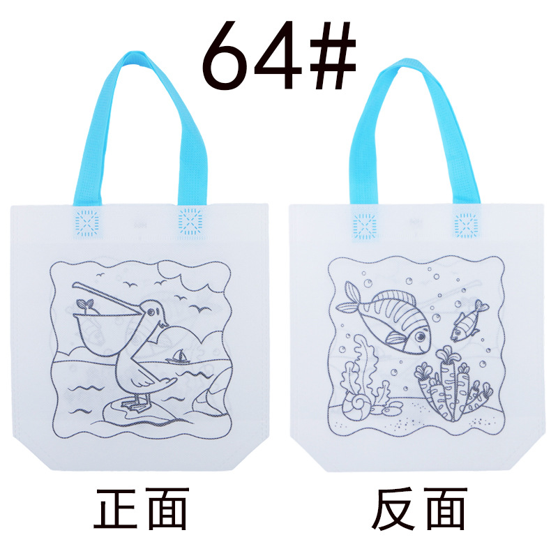 Bolsa de fiesta infantil para colorear – bolsa de regalo de tela no tejida con diseño de graffiti DIY