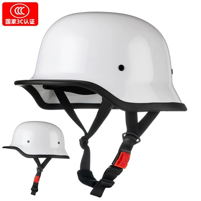 Motosiklet kaskı (dəbilqə) — soldier helmet Harley retro half - pearl-white-m