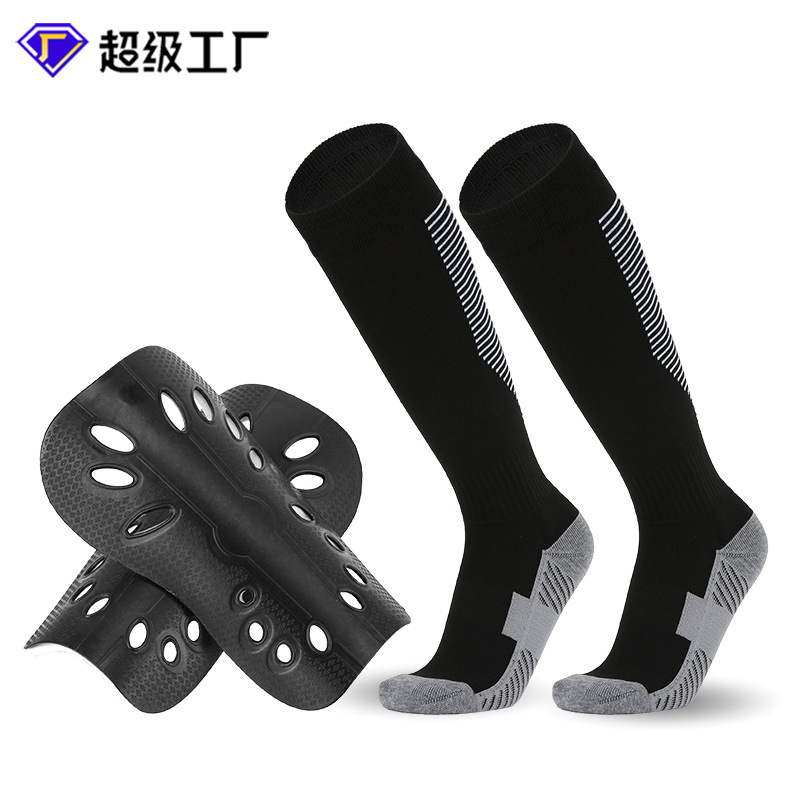 Football Socks and Shin Pads Two-Piece Set Youth Towel Bottom Non-Slip Professional Sports Stockings Manufacturer Wholesale Direct Sales
