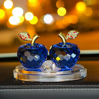 Car perfume ornaments crystal apple Car ornaments - crystal-apple-blue