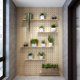 0J Solid Wood Hole Board Custom Wall Shelf Hallway Hallway Non-perforated Living Room Hanging Board Wooden Shelf Collection