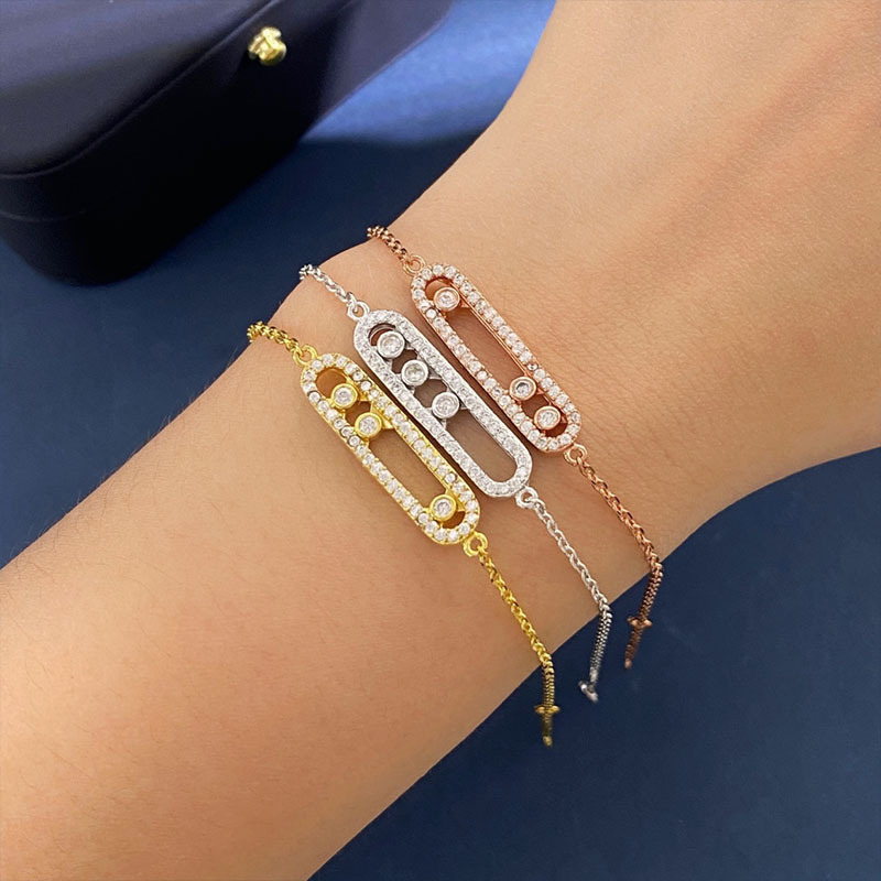 Bracciale scorrevole Meijia da donna, nuovo braccialetto con diamanti pieni di diamanti, braccialetto intelligente con tre diamanti di alta qualità, gioielli semplici_voghion.com
