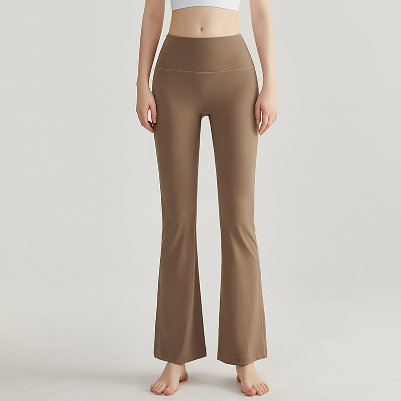 LAHN micro boquilla pantalones de mujer cintura alta pantalon deportivo sin líneas embarazosas pantalones delgados de piernas anchas