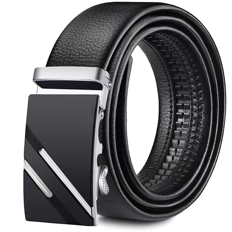 cinturón de hombre cinturón de abrazadera automática de cuero anti-desgaste estilo clásico letras versátiles tendencia ocio simple transfronterizo