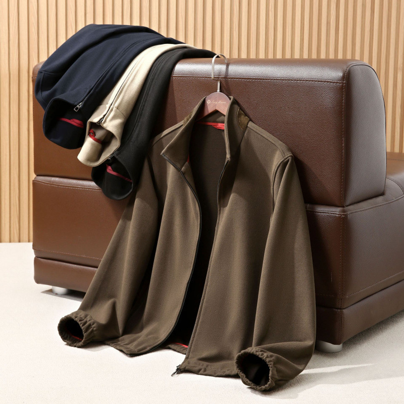 Italian High Luxury Sheep Wool and Sheepskin Splicing Autumn and Winter Men's High-End Old Money Style Jacket New Jacket