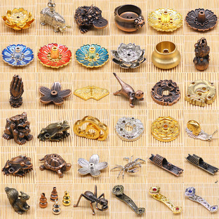 Pure Copper Incense Holder Small Gourd Incense Stand Nine-Hole Incense Small Water Drop Incense Holder Stand Incense Burner Incense Holder in Stock