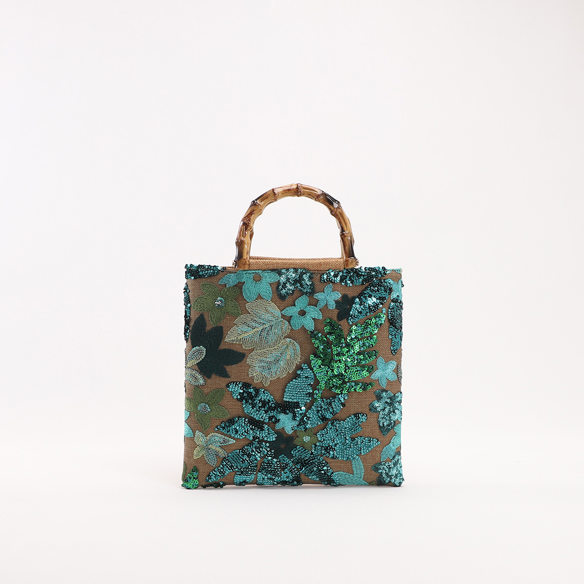 Cross-Border New Bamboo Joint Handle Bag Luxury Colorful Sequins Retro Women's Handbag Heavy Embroidery Trendy Evening Bag - Thumbnail 7