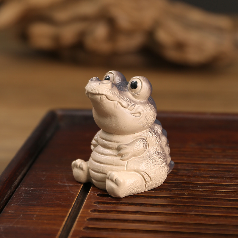  Mini Cute Crocodile Resin Small Ornaments Cute Blind Box Small Gift Tea Table Tea Pet Tea Set Accessories Tea Play