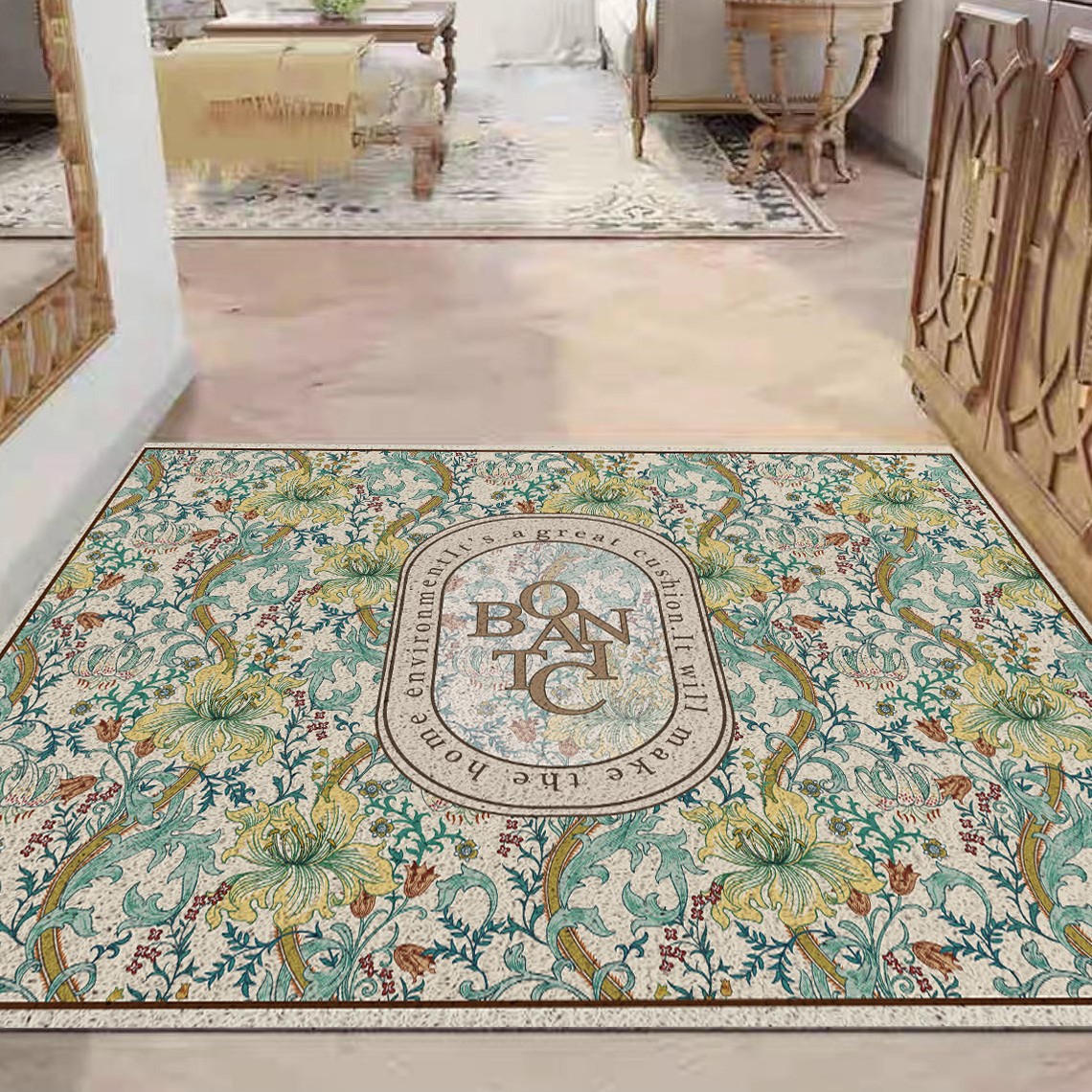 American lujo ligero cortar anillo de seda alfombra puerta raspar barro tierra alfombra antideslizante hogar alfombra de suelo